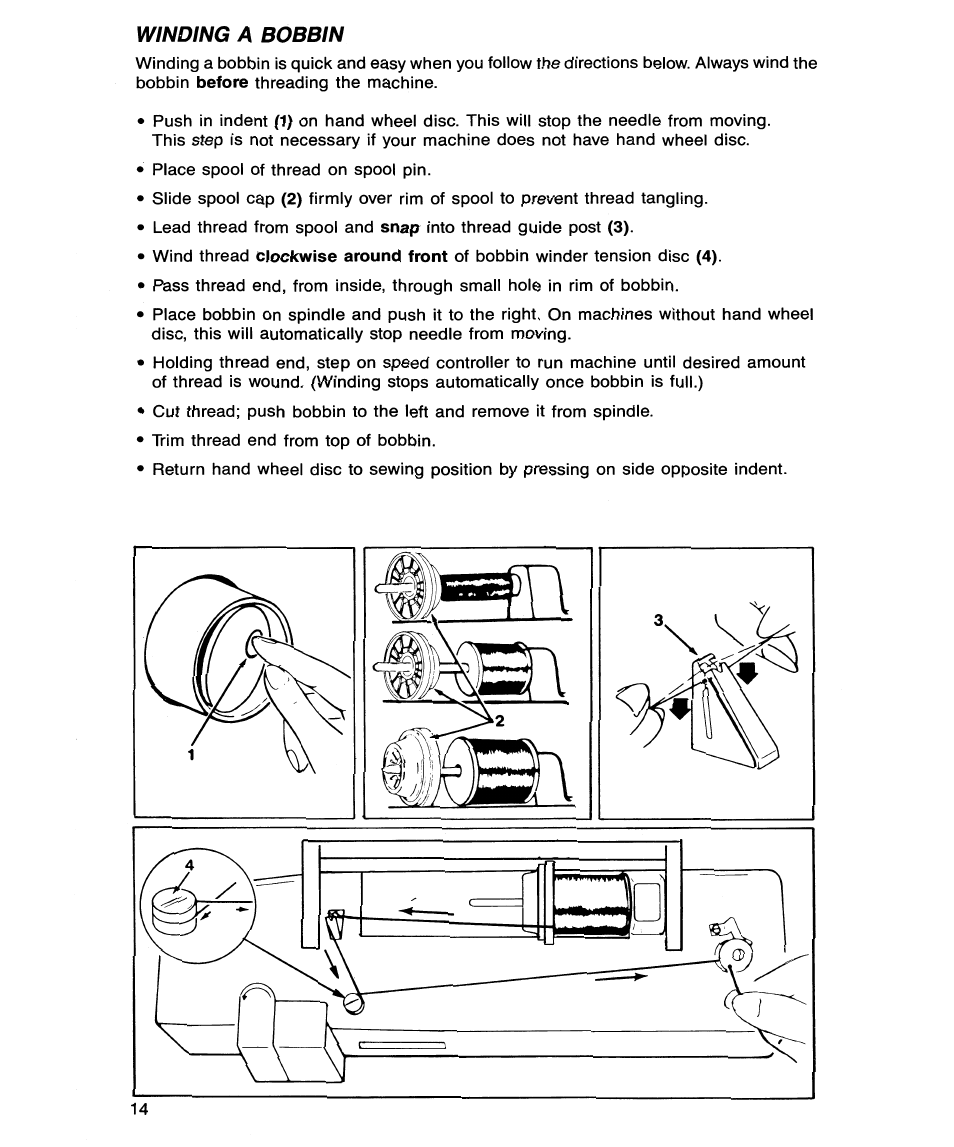 Winding a bobbin | SINGER 9134 User Manual | Page 16 / 48