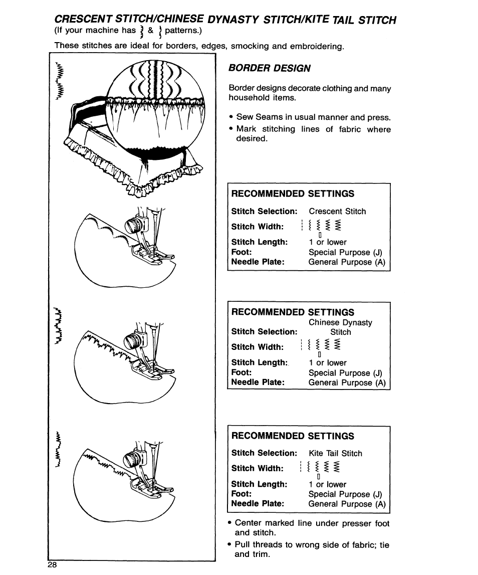 Border design | SINGER 9134 User Manual | Page 30 / 48