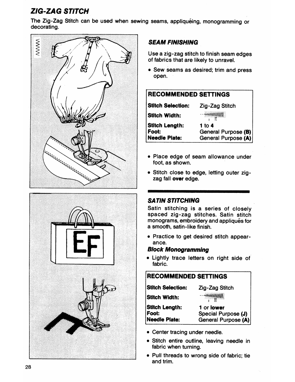 Zig-zag stitch | SINGER 7050 User Manual | Page 30 / 51