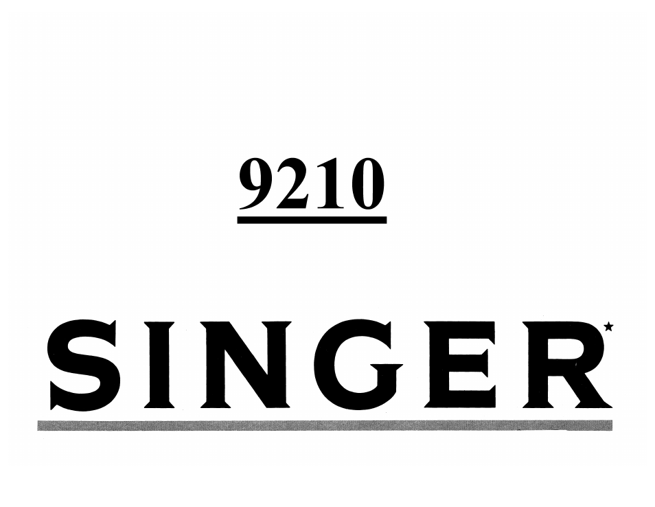 SINGER 9210 User Manual | 28 pages