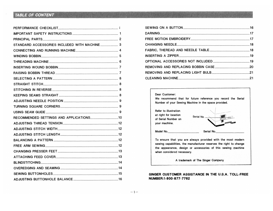 SINGER 9210 User Manual | Page 4 / 28