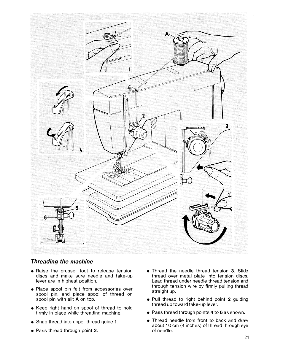 Threading the machine, Threading the bobbin case | SINGER 9614 User Manual | Page 23 / 76