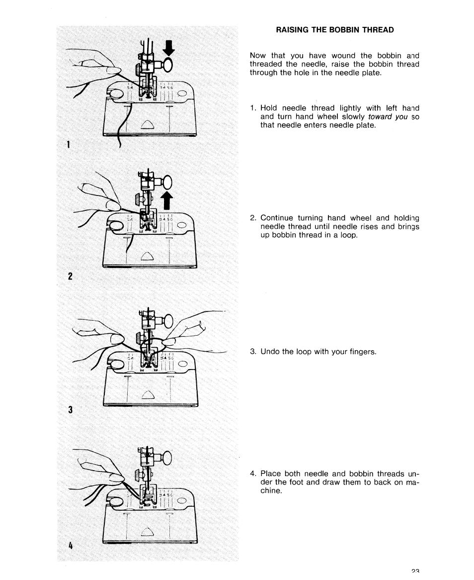 Raising the bobbin thread | SINGER 9614 User Manual | Page 25 / 76