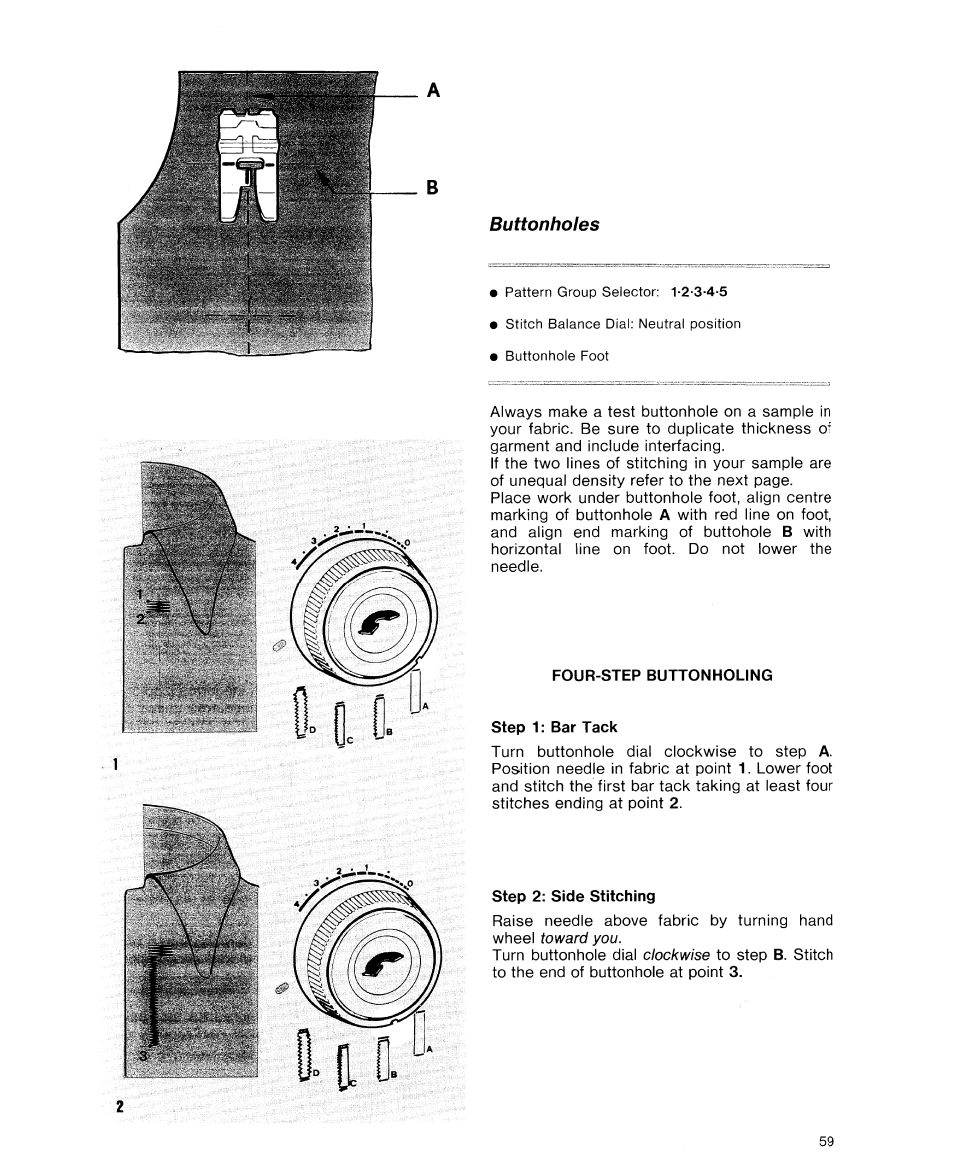 Buttonholes | SINGER 9614 User Manual | Page 61 / 76