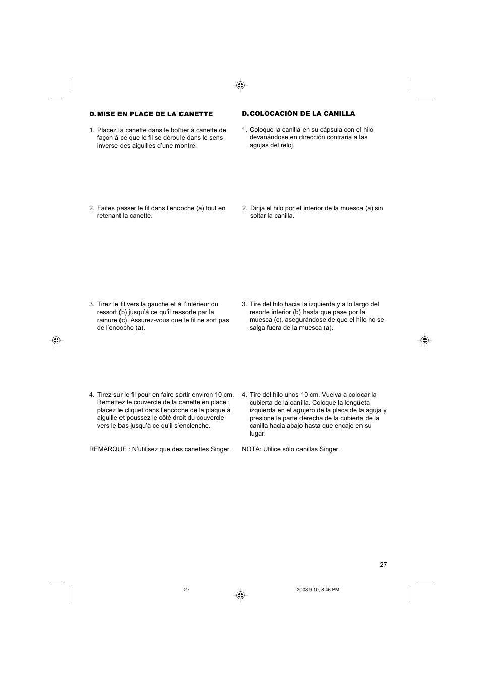 SINGER 9910 Quantum User Manual | Page 27 / 80