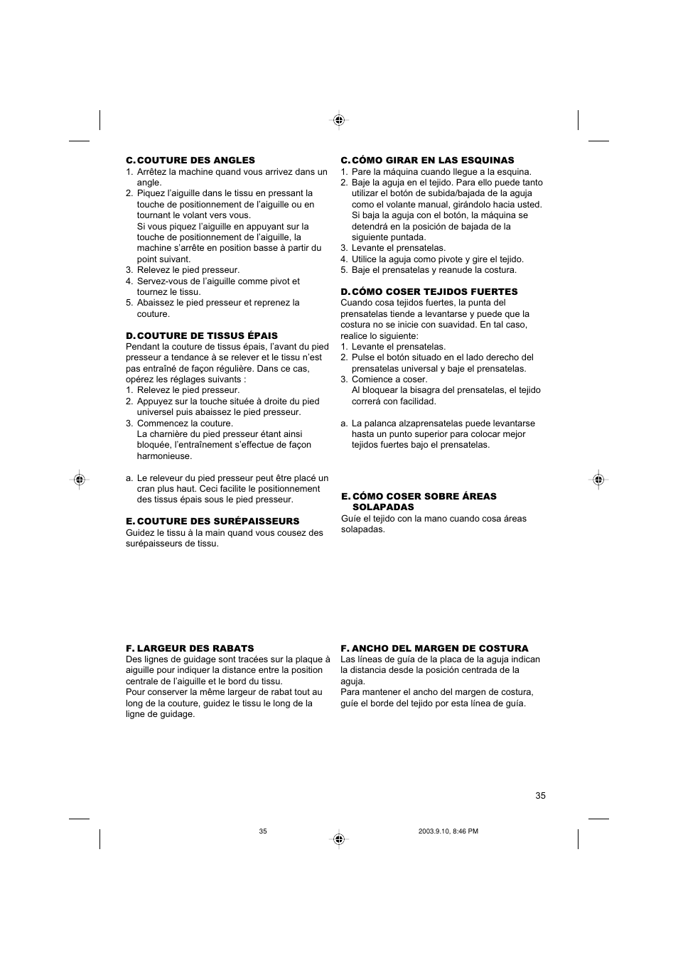 SINGER 9910 Quantum User Manual | Page 35 / 80