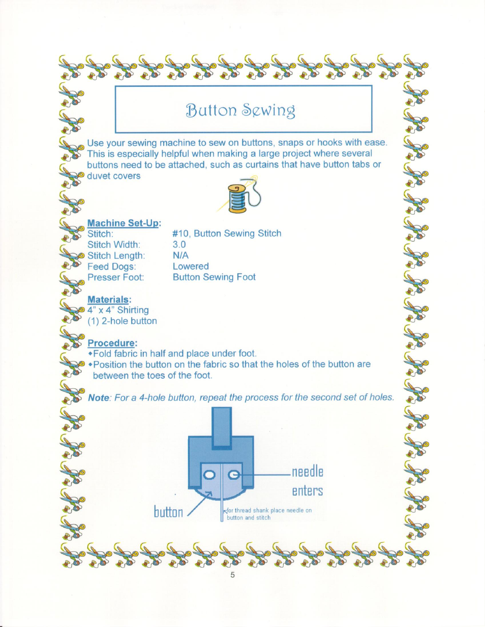 Machine set-up, Materials, Procedure | SINGER 9910-WORKBOOK Quantum User Manual | Page 13 / 64