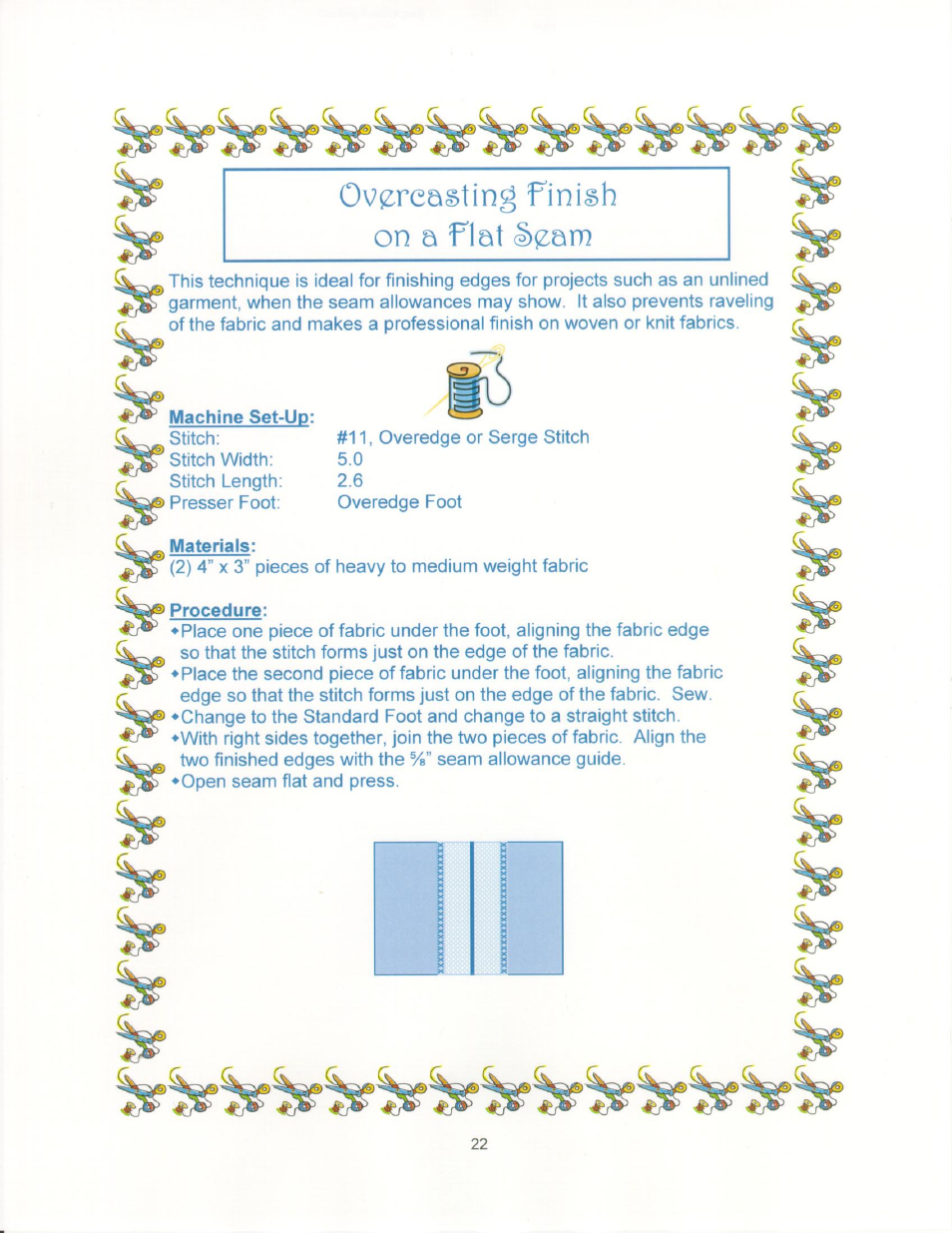 Reasting finish on a flat d)oan, Machine set-up, Materials | SINGER 9910-WORKBOOK Quantum User Manual | Page 30 / 64
