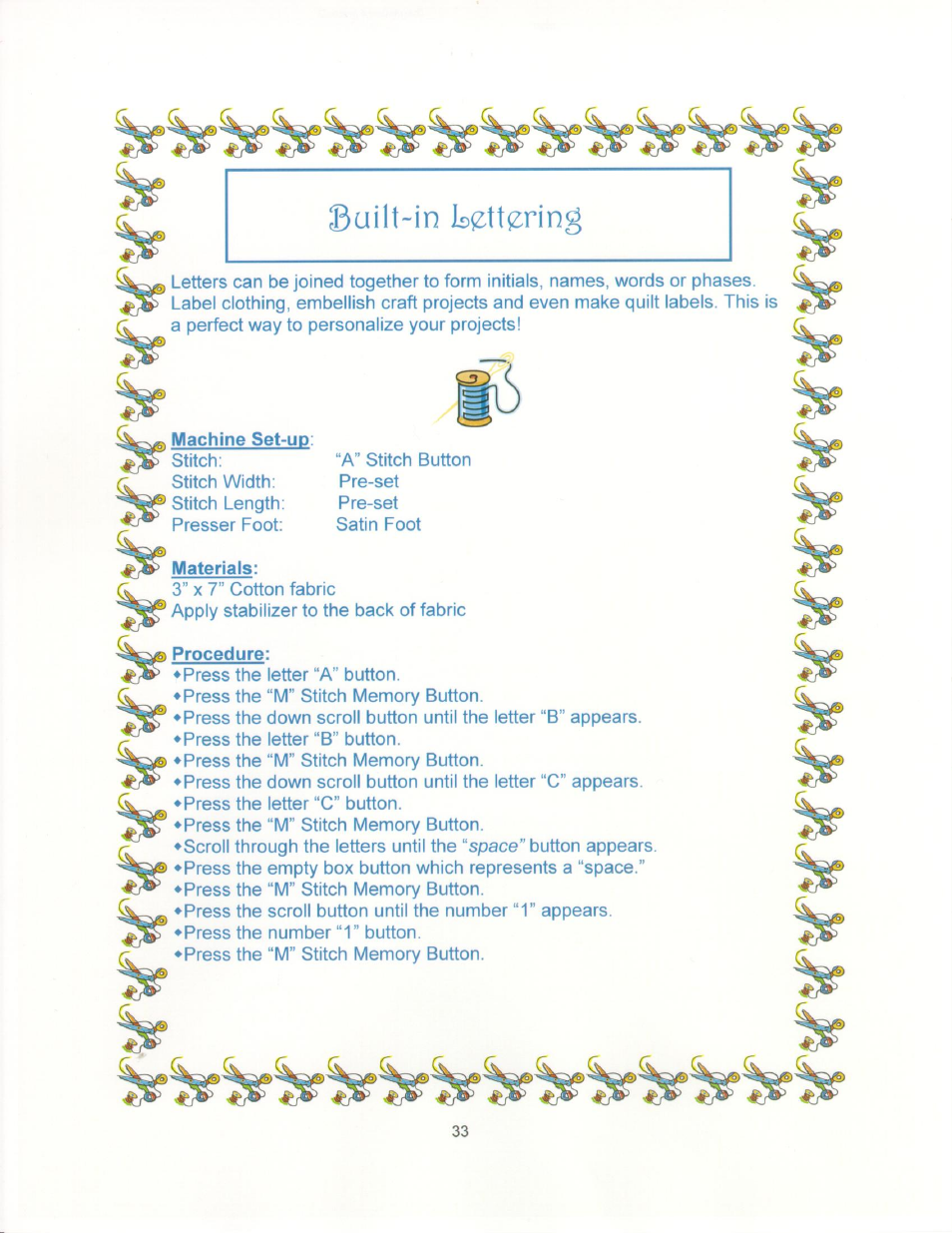 Machine set-up, Materials, Procedure | SINGER 9910-WORKBOOK Quantum User Manual | Page 44 / 64