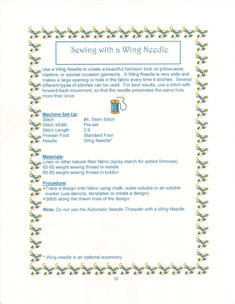 Machine set-up, Procedure | SINGER 9910-WORKBOOK Quantum User Manual | Page 63 / 64