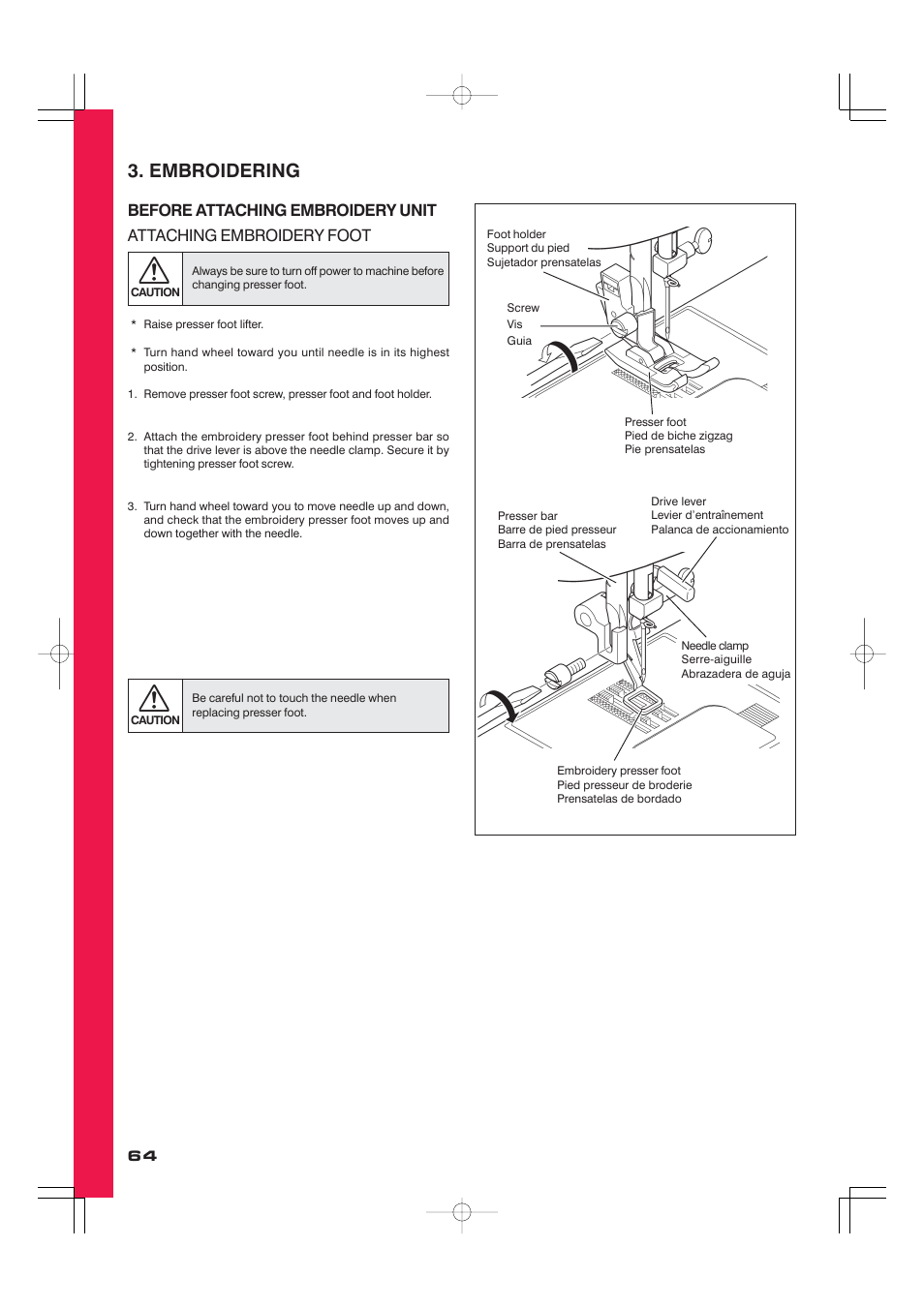 Embroidering | SINGER CE-100 Futura User Manual | Page 64 / 100