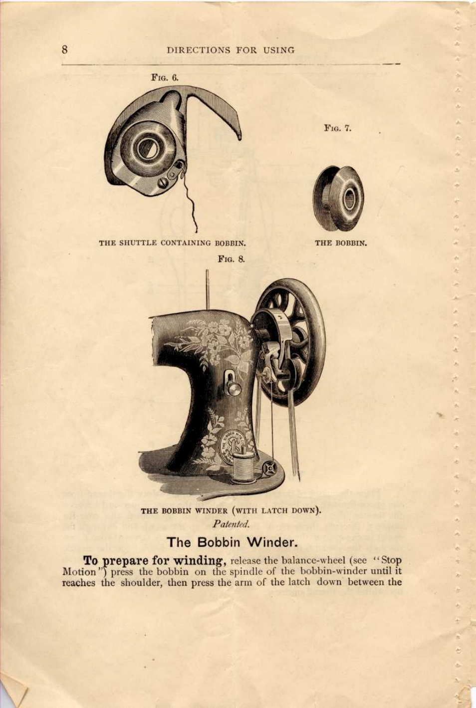 The bobbin winder. to prepare for winding | SINGER M100A User Manual | Page 10 / 22