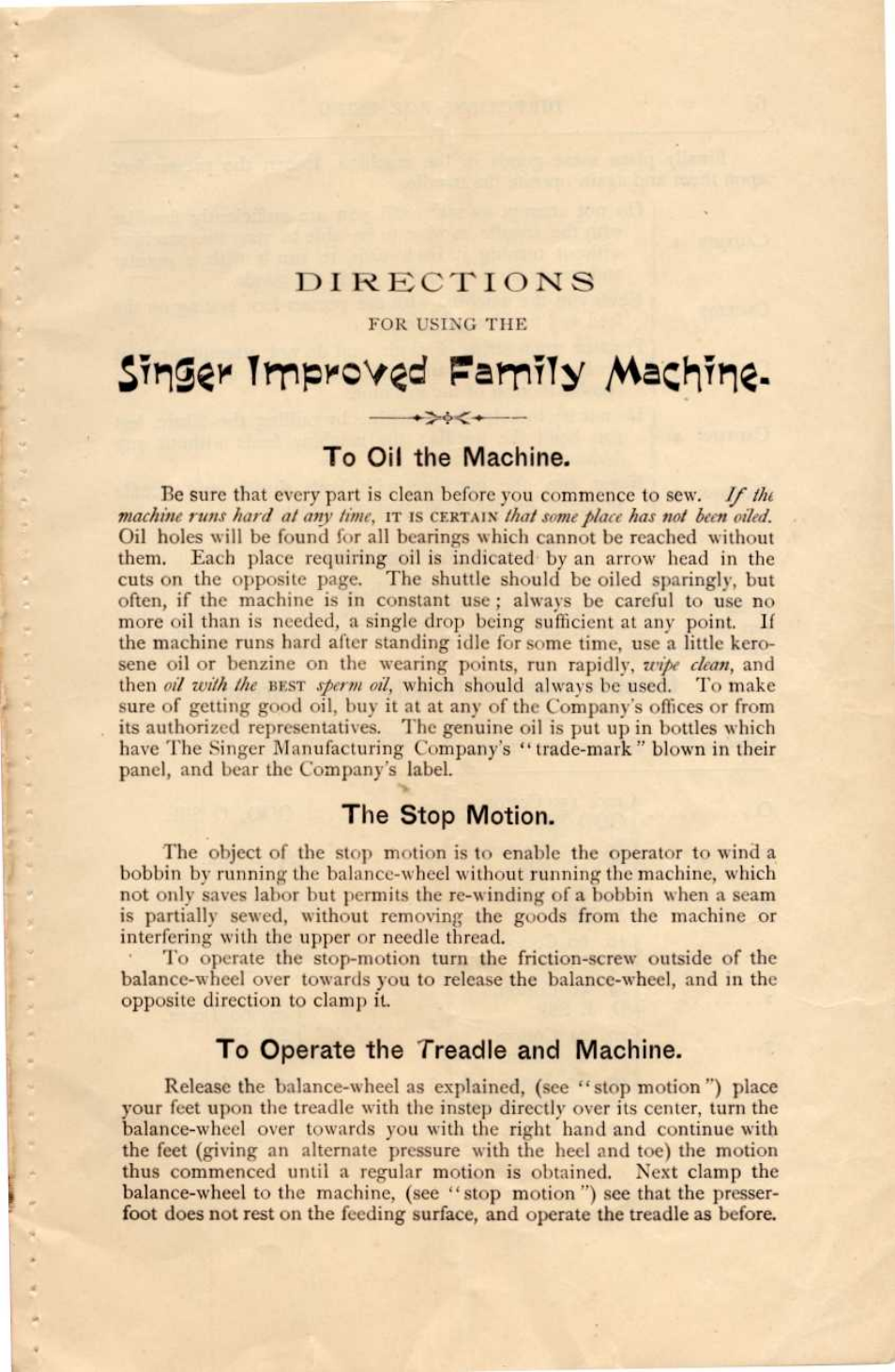 The stop motion | SINGER M100A User Manual | Page 7 / 22