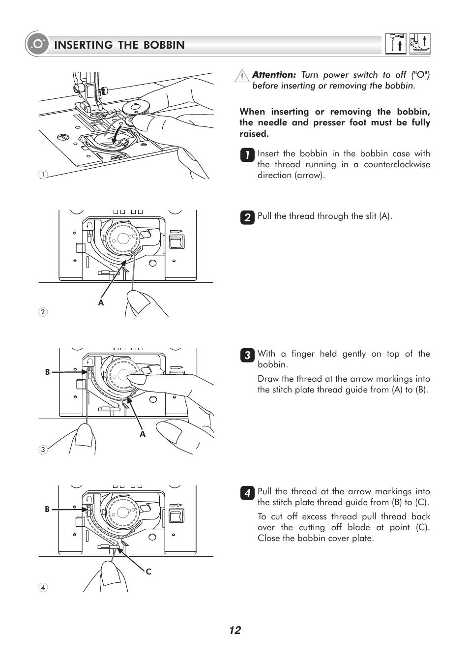 12 inserting the bobbin | SINGER PSW 1.00-WORKBOOK User Manual | Page 17 / 242