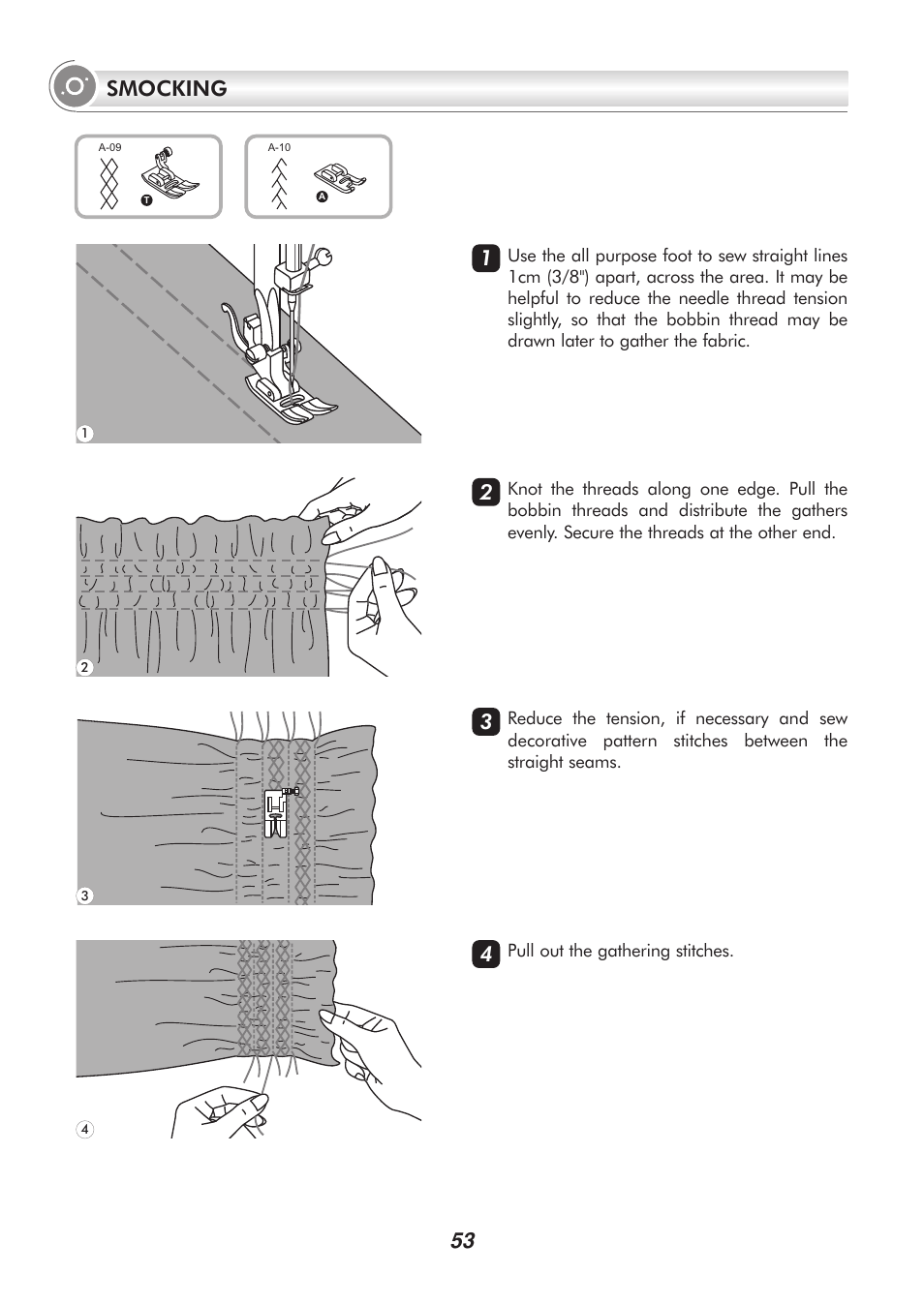 Smocking | SINGER PSW 1.00-WORKBOOK User Manual | Page 58 / 242