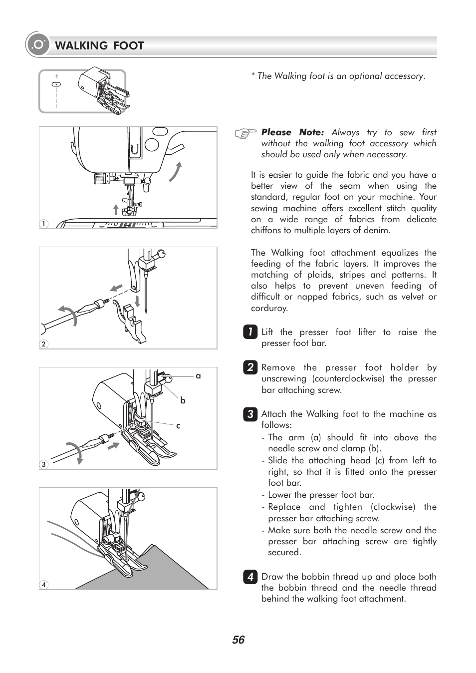 Walking foot | SINGER PSW 1.00-WORKBOOK User Manual | Page 61 / 242