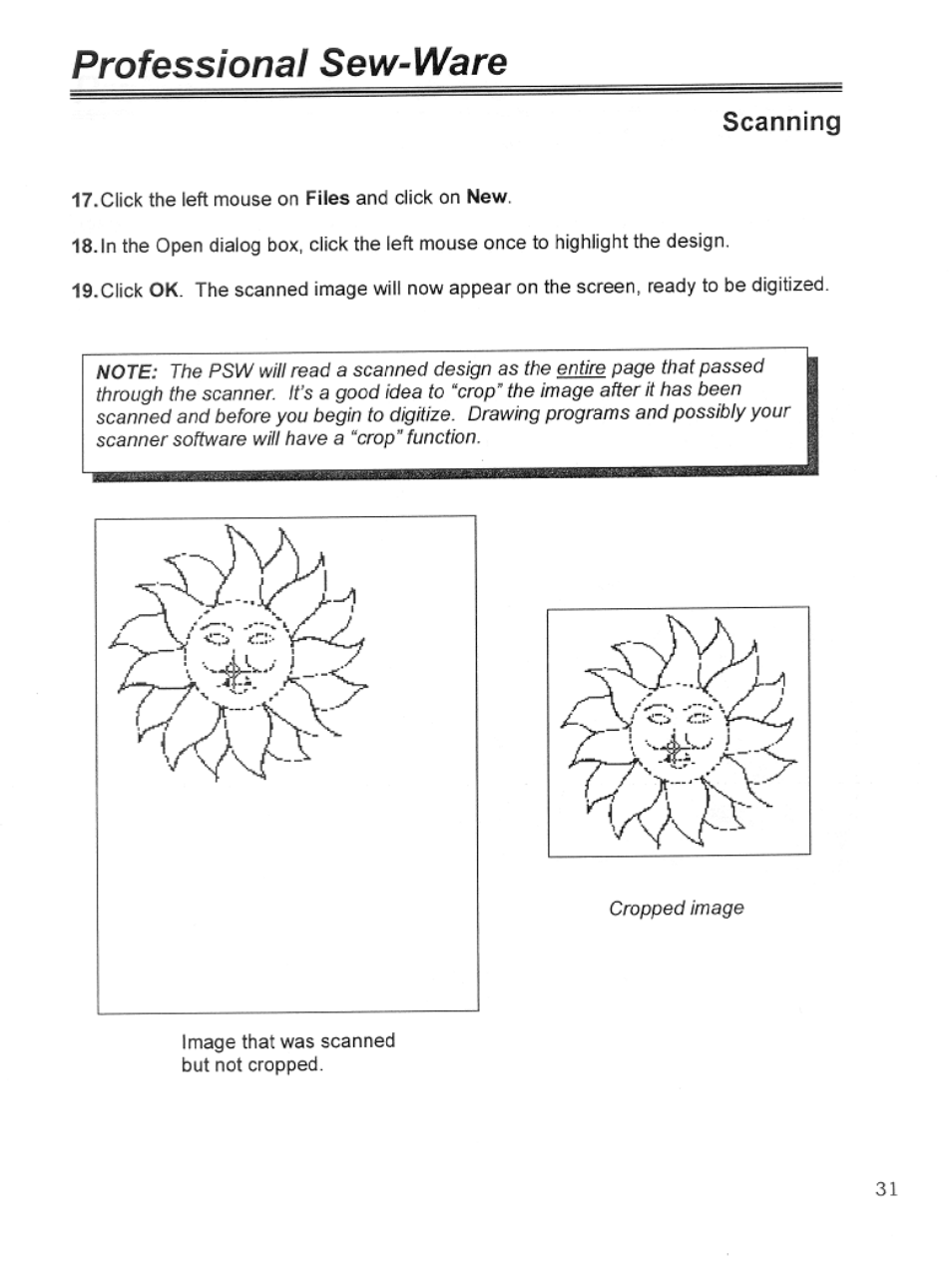Scanning, Professional sew-ware | SINGER PSW 1.10-WORKBOOK User Manual | Page 33 / 80