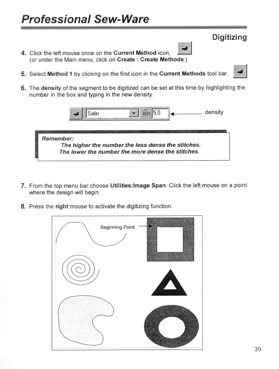 Digitizing, Professional sew-ware | SINGER PSW 1.10-WORKBOOK User Manual | Page 41 / 80