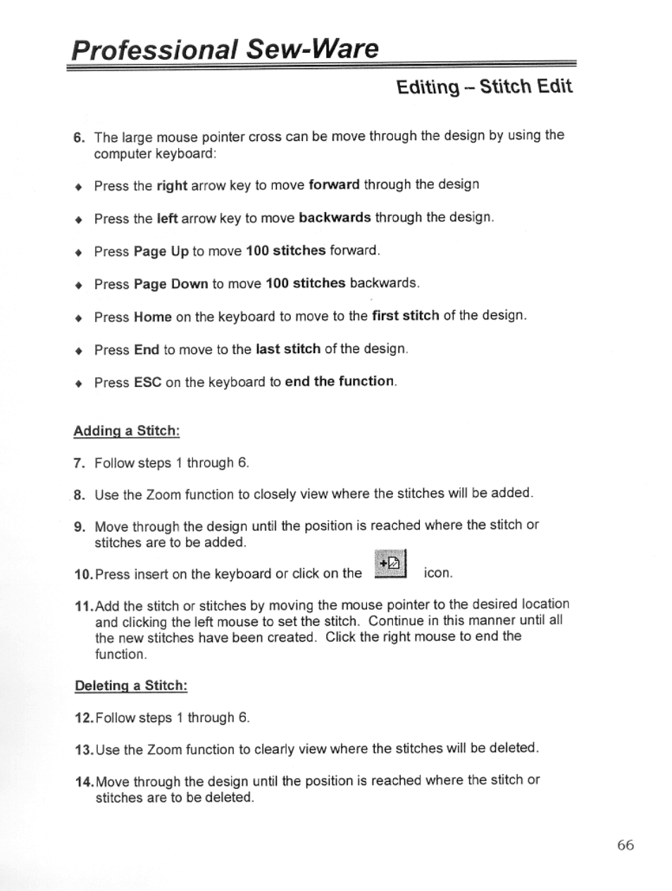 Edit\ng ~ st\tch ed\t, Professional sew-ware | SINGER PSW 1.10-WORKBOOK User Manual | Page 68 / 80