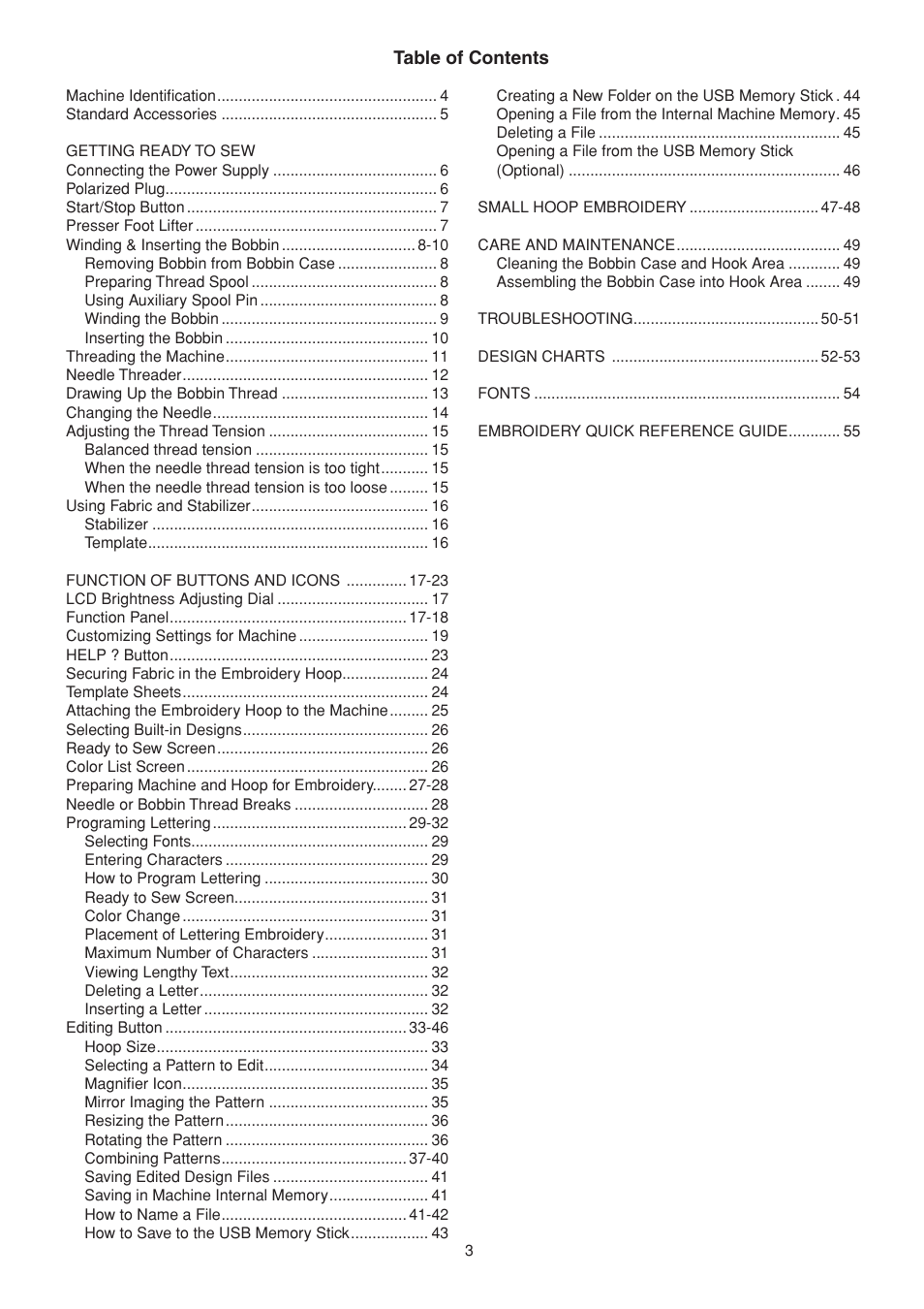 SINGER S10 STUDIO Instruction Manual User Manual | Page 3 / 56