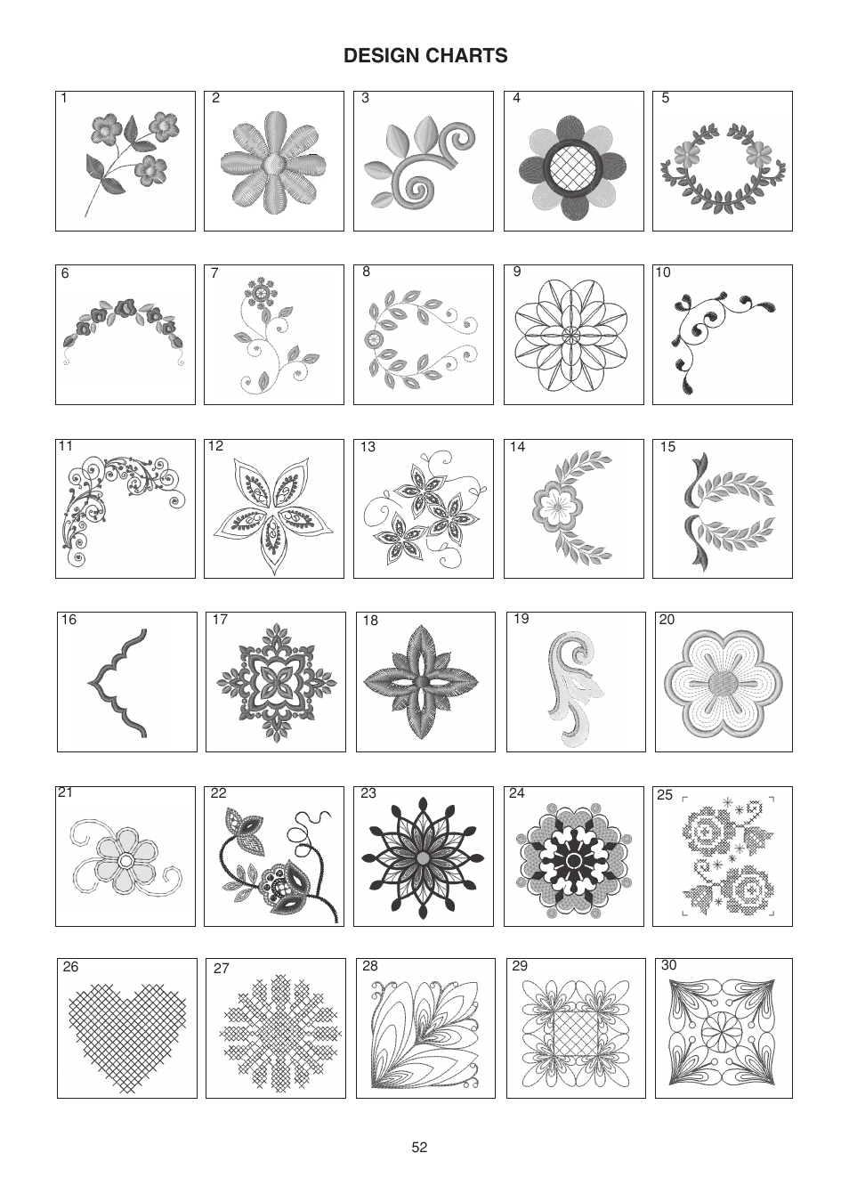 Design charts | SINGER S10 STUDIO Instruction Manual User Manual | Page 52 / 56