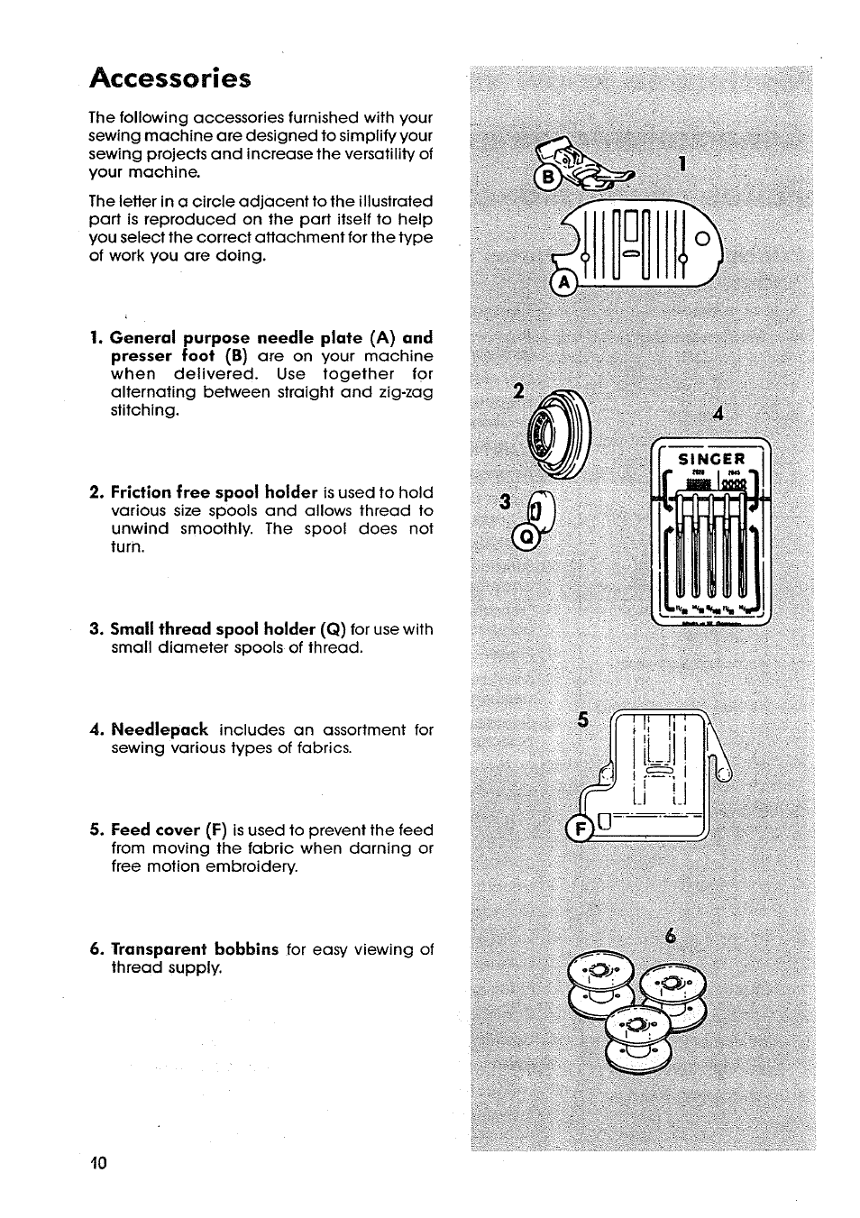 Accessories, S0s000s | SINGER SM14 Style Mate User Manual | Page 12 / 68