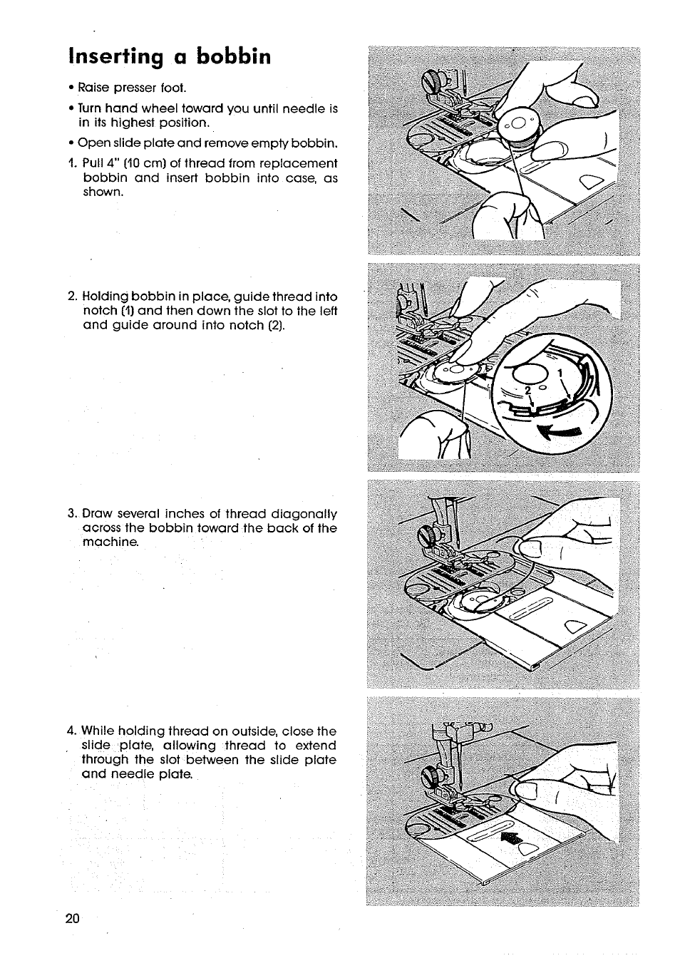 Inserting a bobbin, Ilhl | SINGER SM14 Style Mate User Manual | Page 22 / 68