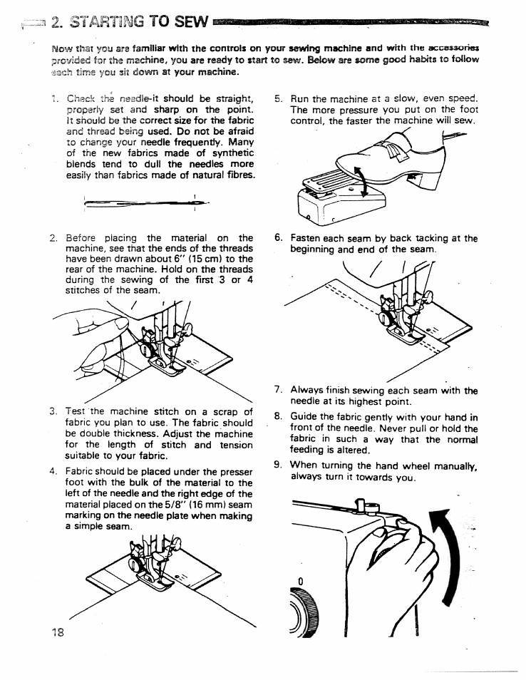 To sew | SINGER W ET 10 User Manual | Page 20 / 42