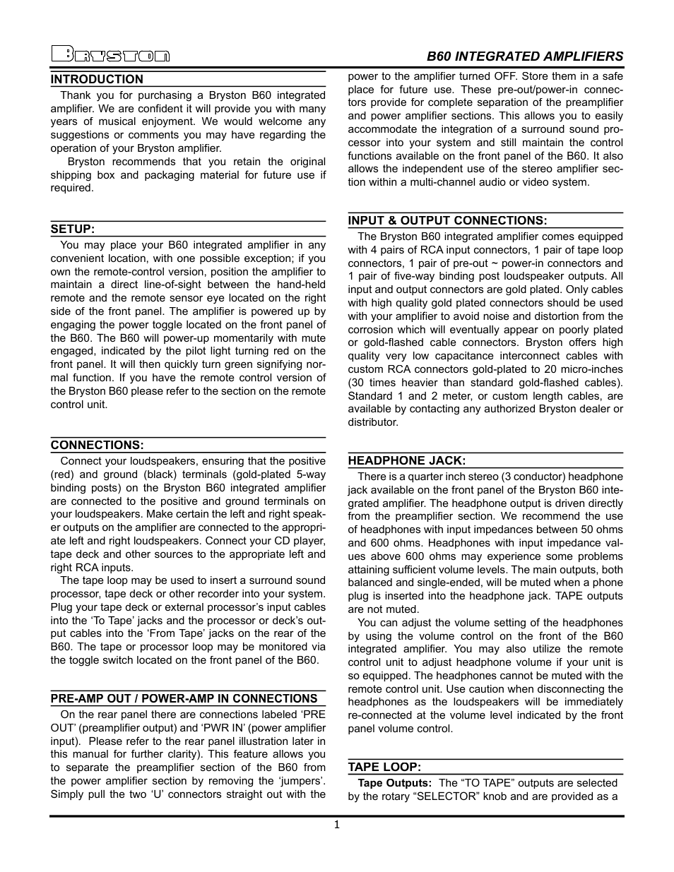 Bryston B60RDA User Manual | Page 3 / 8