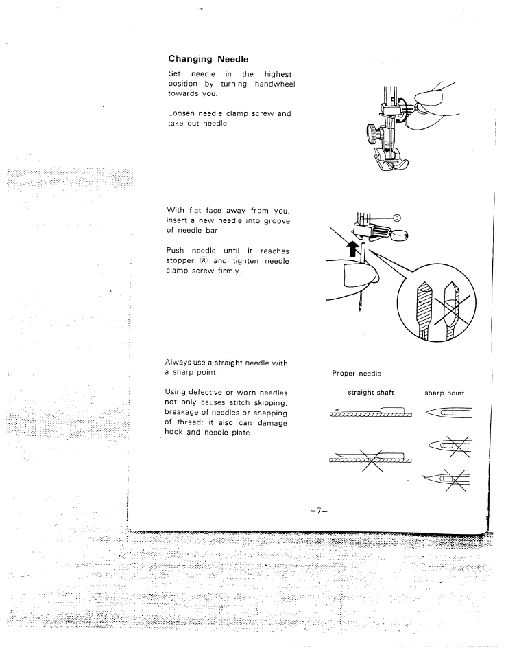 Changing needle | SINGER W1015 Elgin User Manual | Page 10 / 50