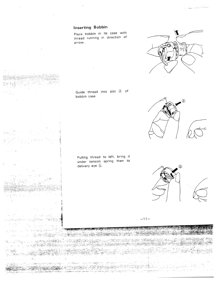 Inserting bobbin | SINGER W1015 Elgin User Manual | Page 14 / 50