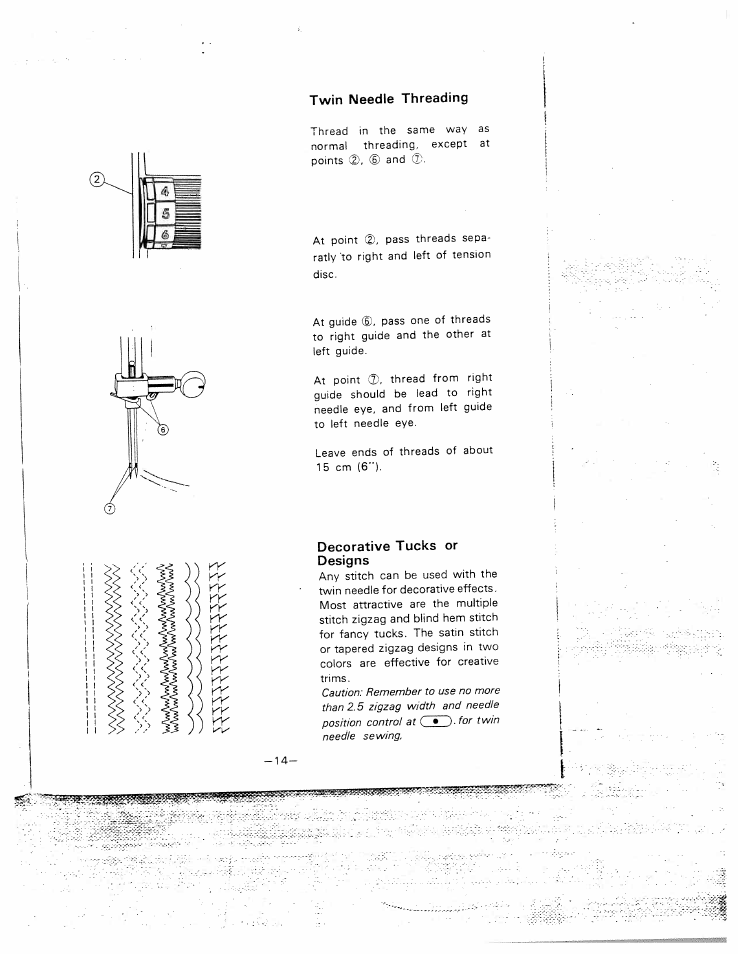 Decorative tucks or designs | SINGER W1015 Elgin User Manual | Page 17 / 50