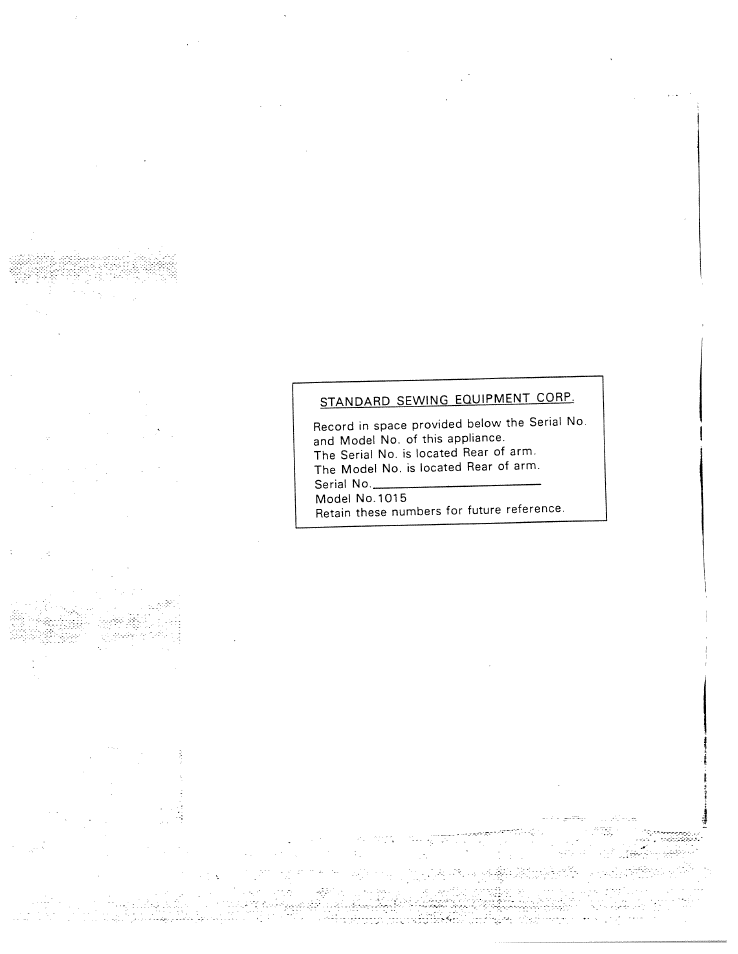 SINGER W1015 Elgin User Manual | Page 3 / 50