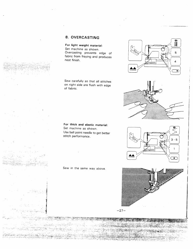 Overcasting | SINGER W1015 Elgin User Manual | Page 30 / 50