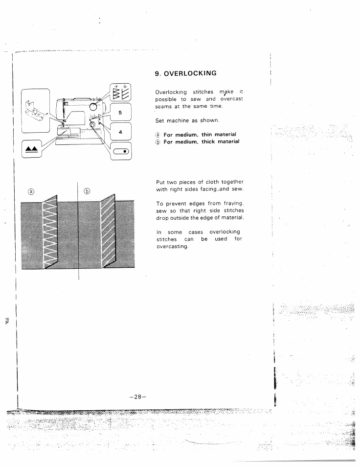 Overlooking, Overlocking | SINGER W1015 Elgin User Manual | Page 31 / 50
