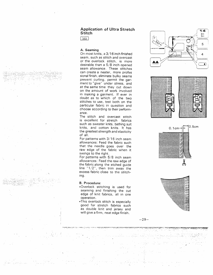 Application of ultra stretch stitch, Application of ultra stretch | SINGER W1015 Elgin User Manual | Page 32 / 50