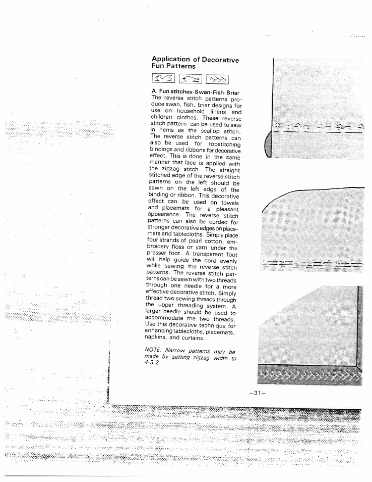 Application of decorative fun patterns | SINGER W1015 Elgin User Manual | Page 34 / 50