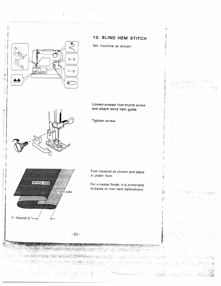 Blind hem stitch | SINGER W1015 Elgin User Manual | Page 35 / 50