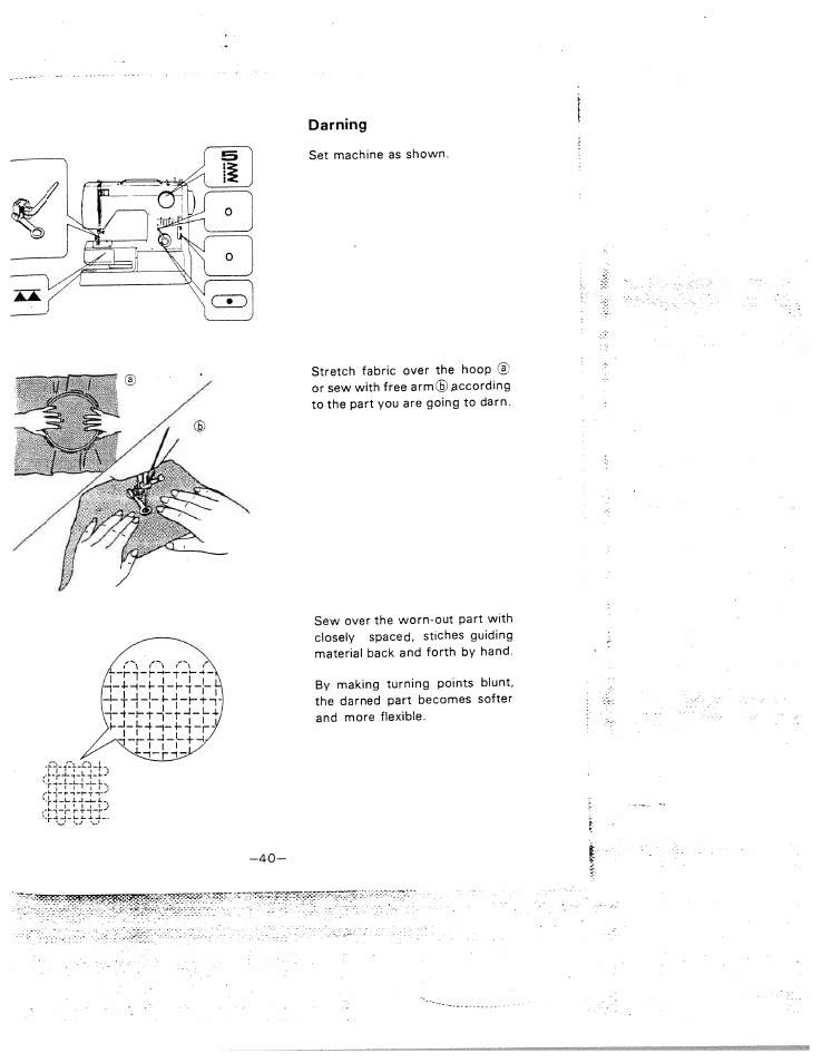 Darning | SINGER W1015 Elgin User Manual | Page 43 / 50