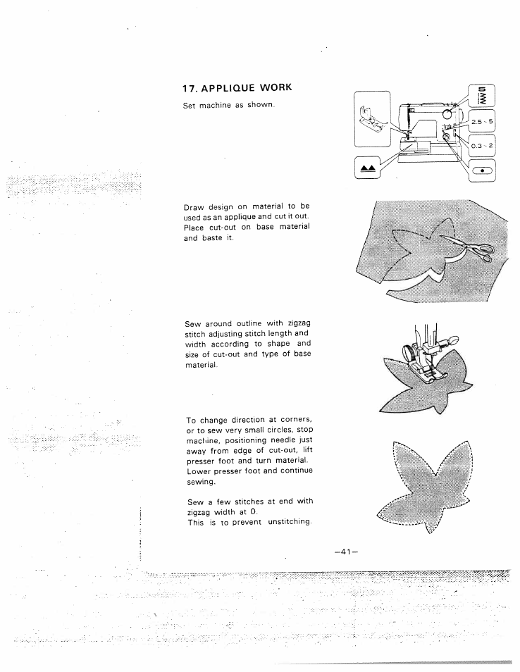 Applique work | SINGER W1015 Elgin User Manual | Page 44 / 50