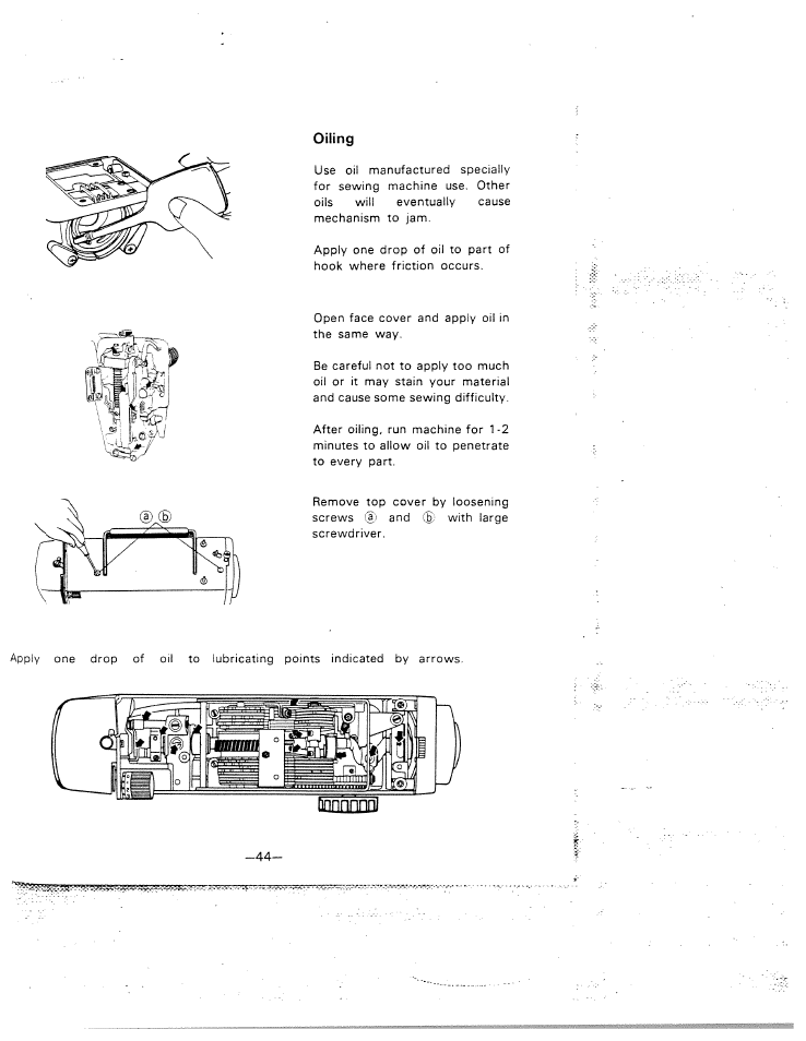 Oiling | SINGER W1015 Elgin User Manual | Page 47 / 50