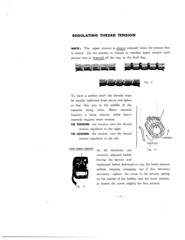 Regulating thread tension | SINGER W102 User Manual | Page 15 / 32