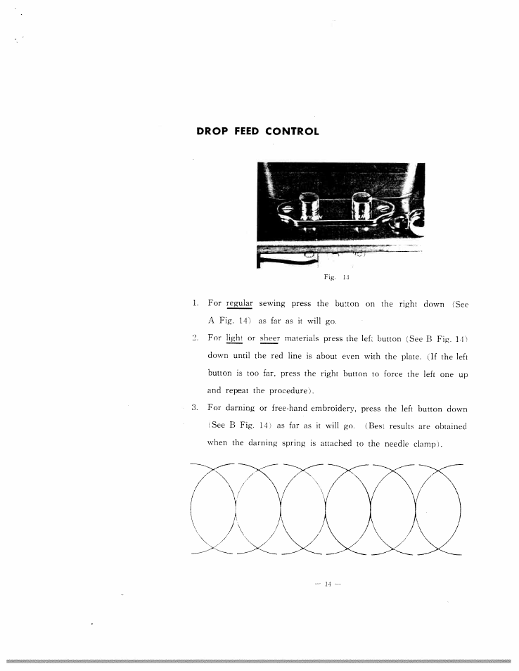 Drop feed control | SINGER W102 User Manual | Page 17 / 32