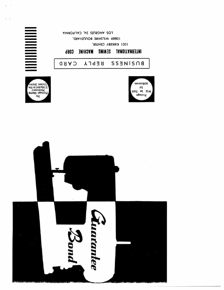 International sewin8 machine corp | SINGER W102 User Manual | Page 3 / 32