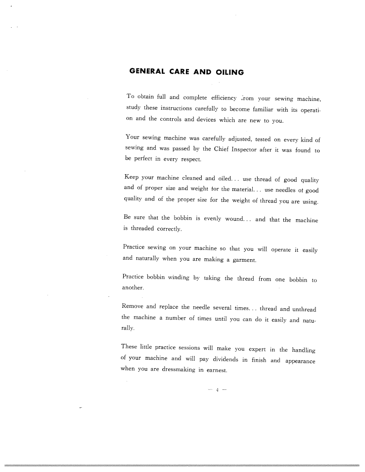 General care and oiling | SINGER W102 User Manual | Page 7 / 32