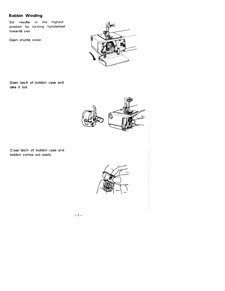 Bobbin winding | SINGER W1033 User Manual | Page 10 / 32