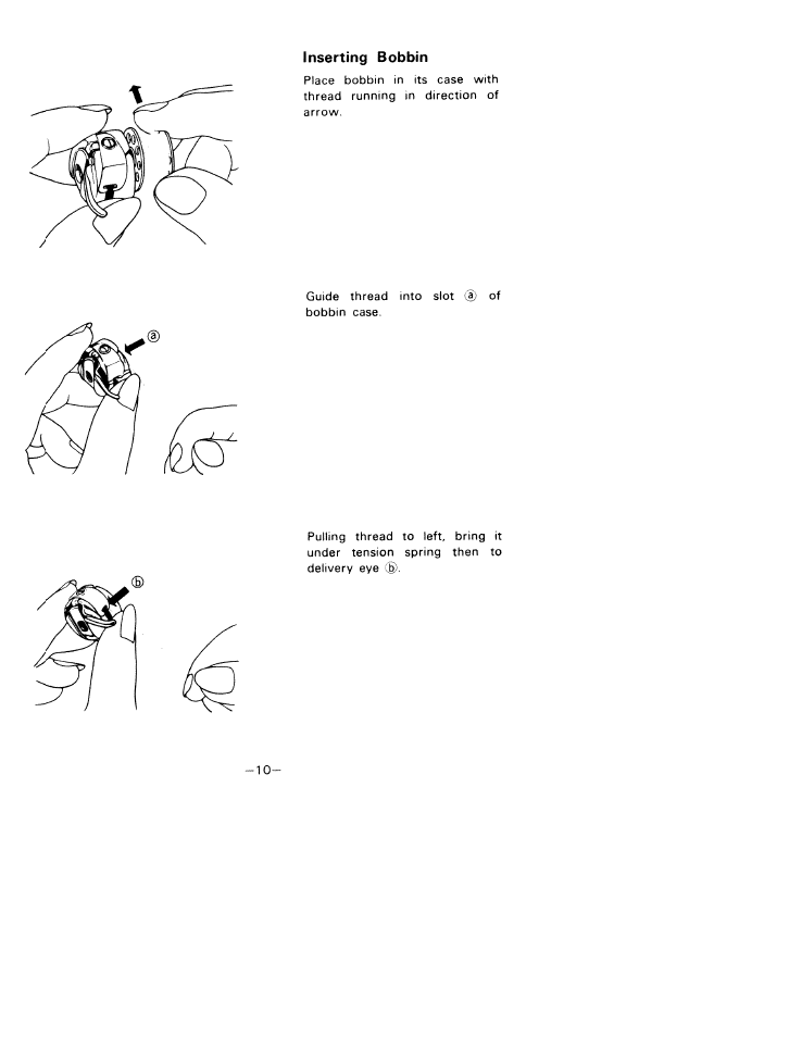 Inserting bobbin | SINGER W1033 User Manual | Page 13 / 32