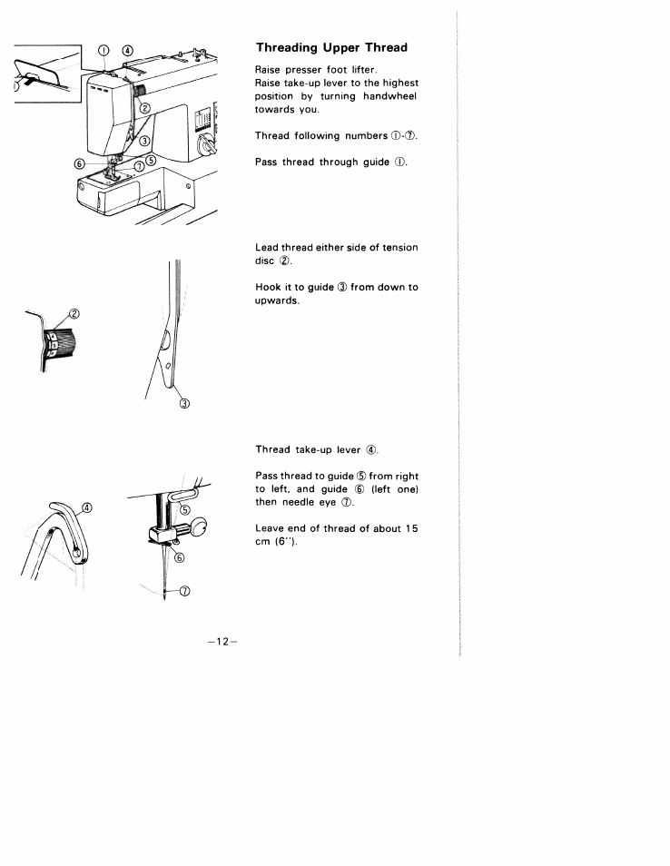 Threading upper thread | SINGER W1033 User Manual | Page 15 / 32