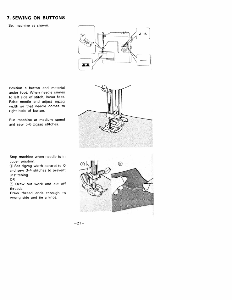 Sewing on buttons | SINGER W1033 User Manual | Page 24 / 32