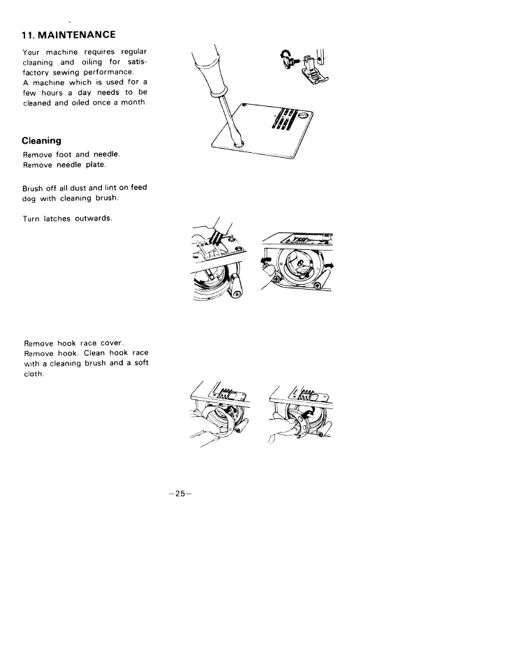 Maintenance, Cleaning | SINGER W1033 User Manual | Page 28 / 32